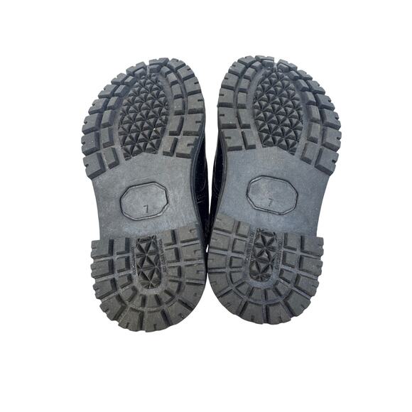 Disney Minnie Mouse Girls Combat Boots Black Patent Sparkle Size 7 - Picture 9 of 11